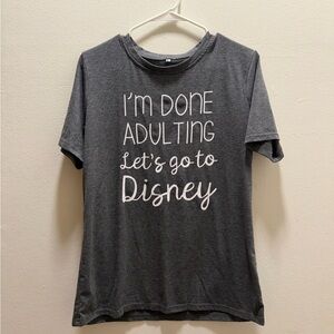 Gray Graphic T-Shirt with Fun Disney Quote